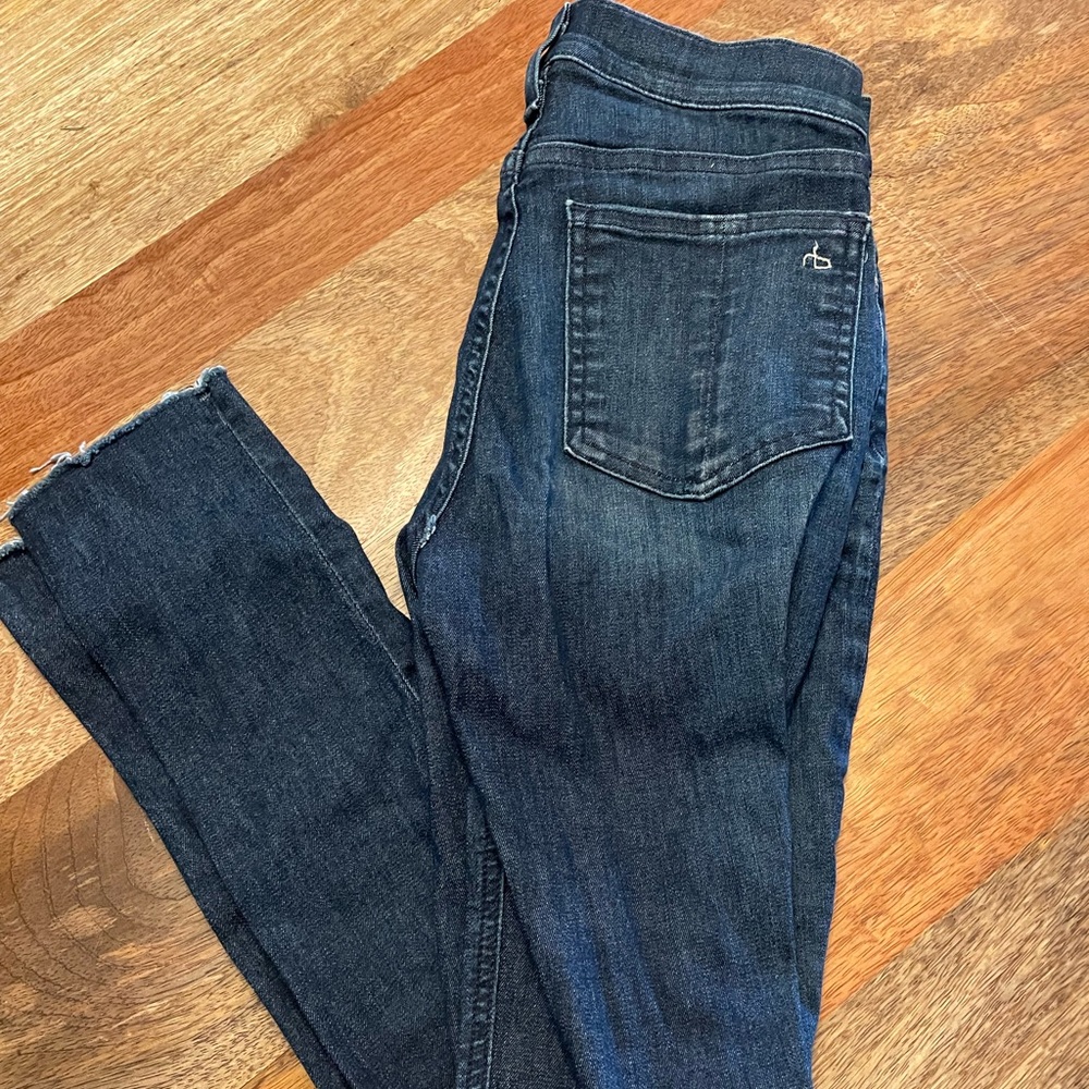 Rag & Bone Ankle High Rise Skinny Jeans in Blue